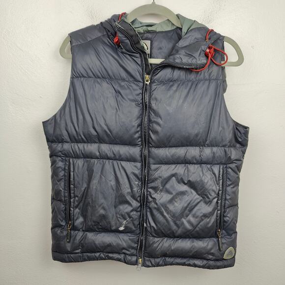 Vintage Y2K Nike ACG Down Puffer Vest Womens Small Dark Blue Full Zip Hooded - Picture 1 of 14